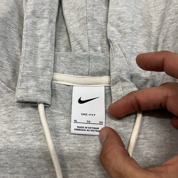 Nike Hoops Basketball Standard Dri-Fit Loose Fit Hooded Gray Size XL DH7441-050 - Picture 8 of 9